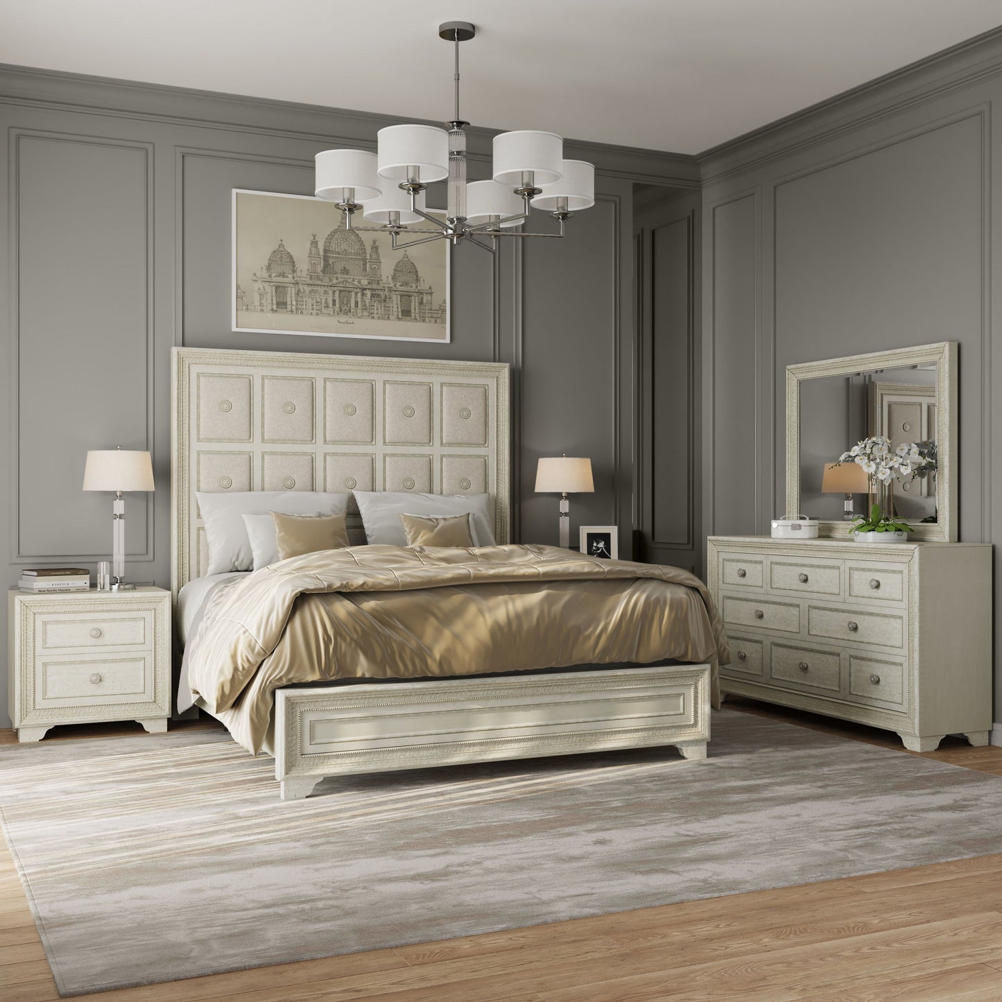 Camila - Dresser and Mirror - Creamy White