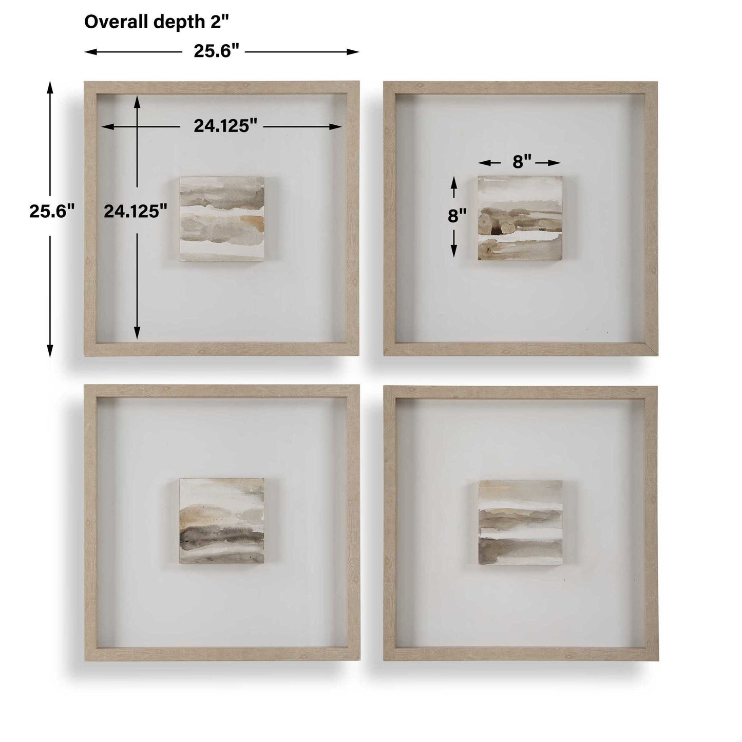 Studying Sepia - Hand Painted Canvases (Set of 4) - Light Brown