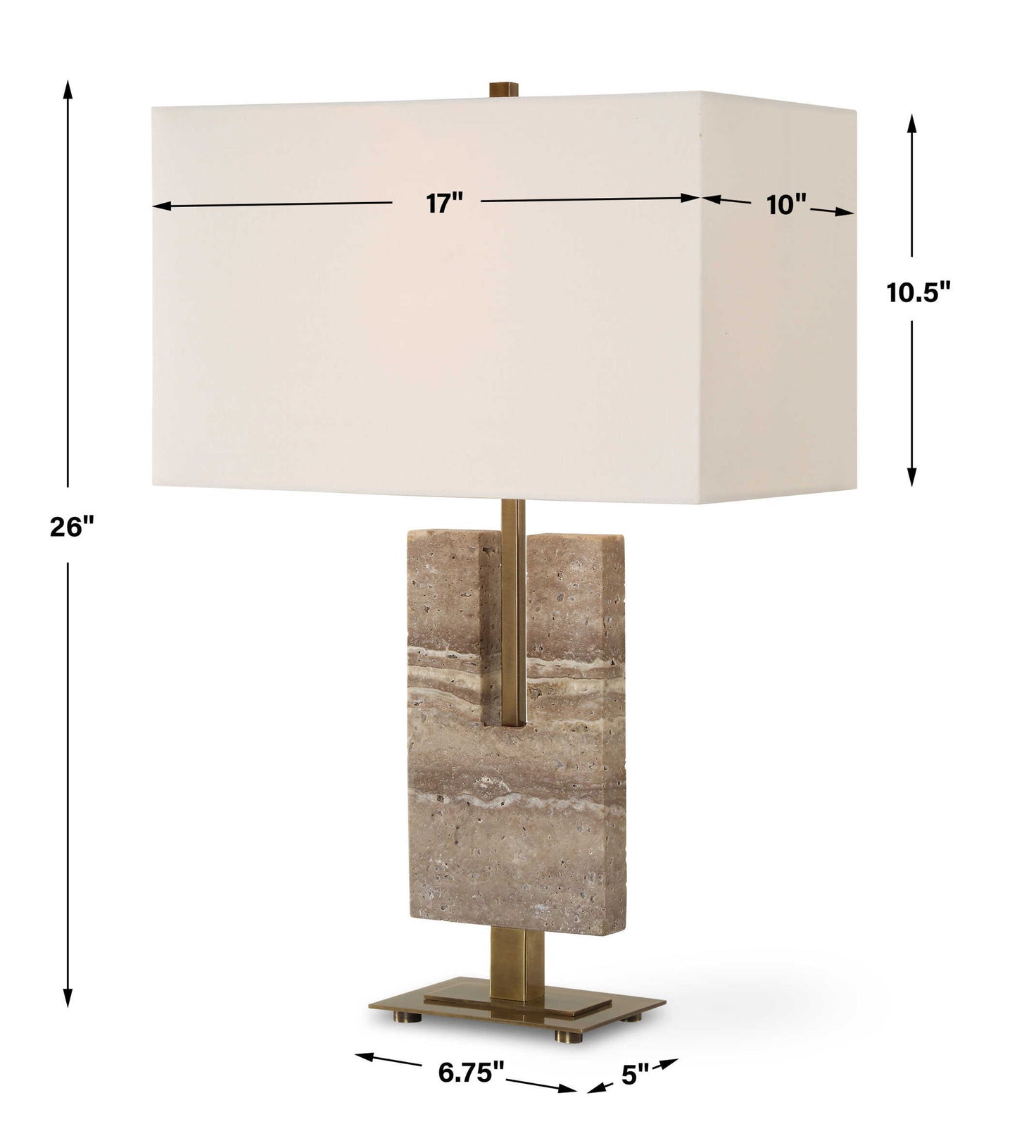 Turning - Point Travertine Table Lamp