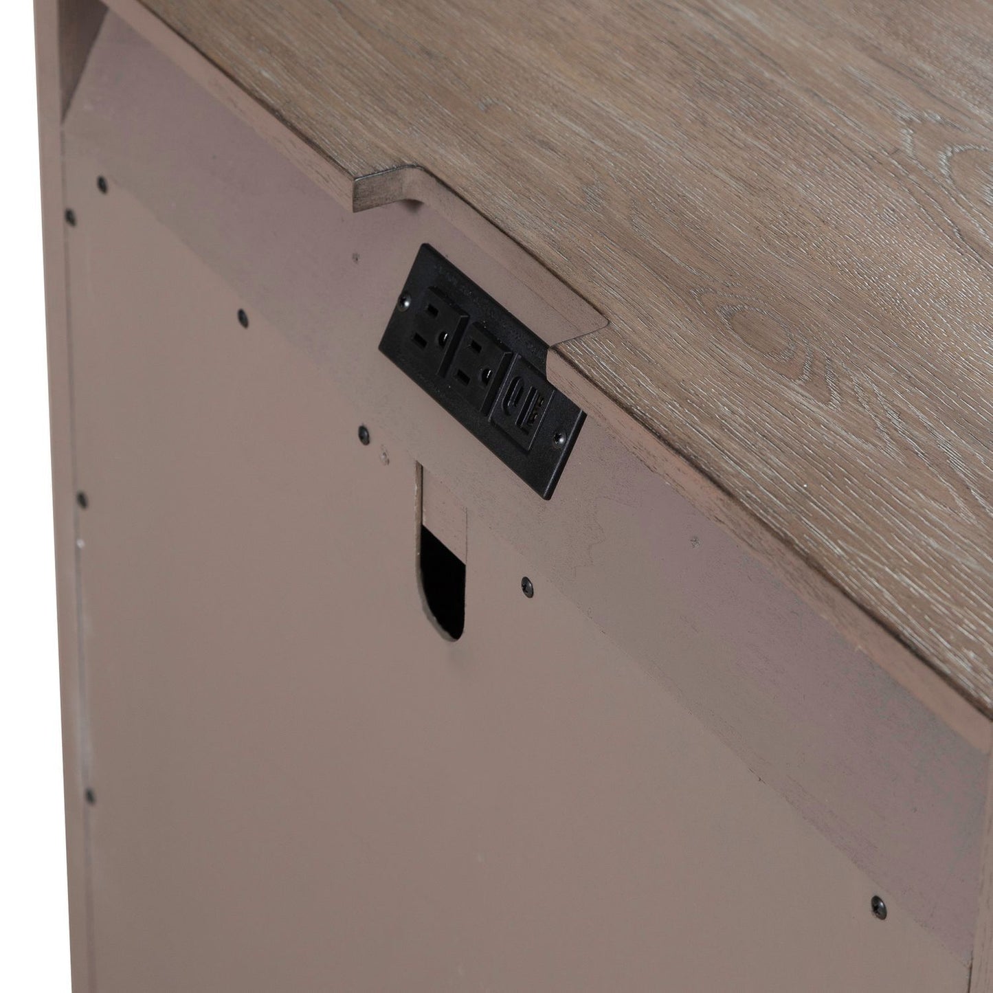 South Bend - Open Nightstand With Charging Station - Burnished Clay