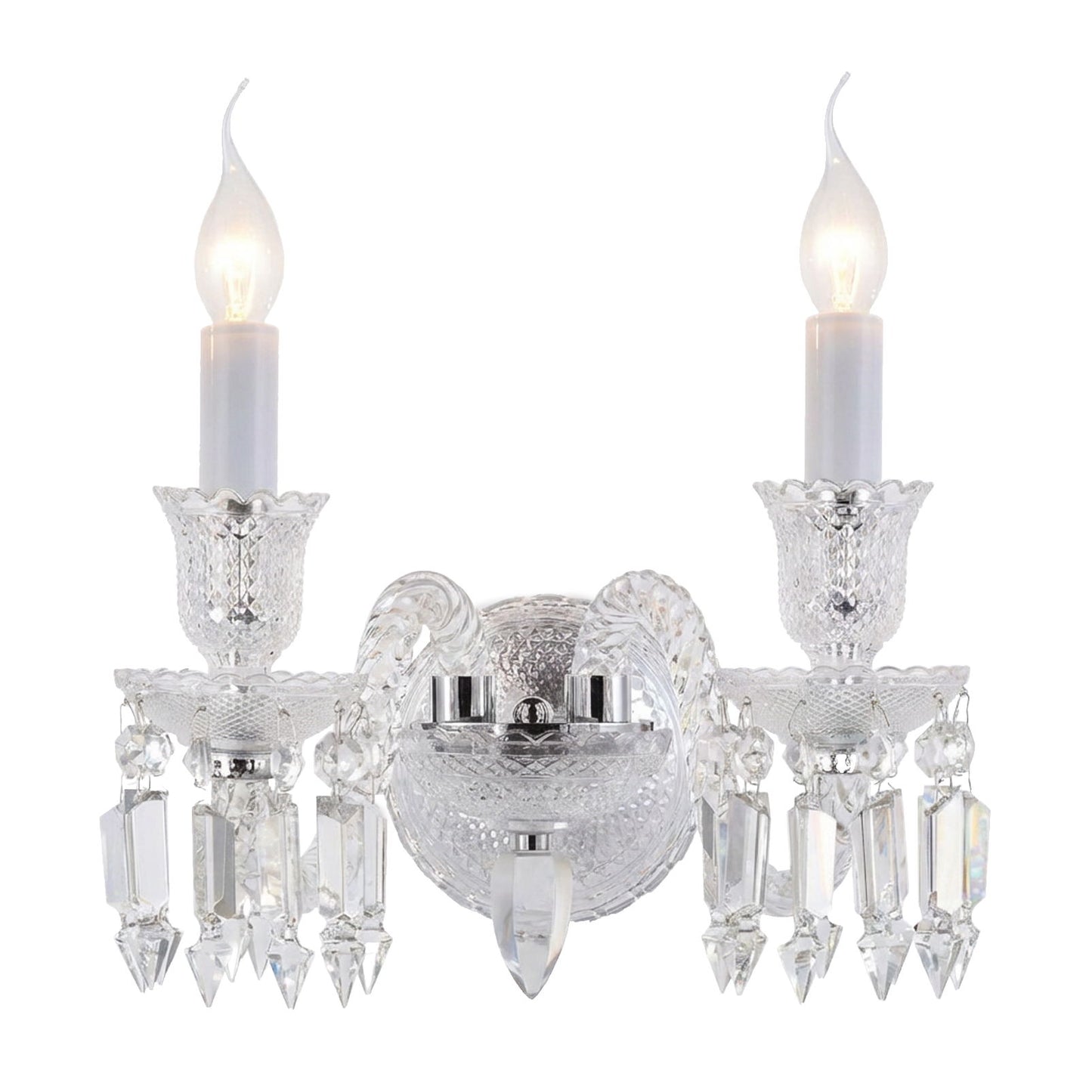 Michael Amini Lighting - Treviso 2-Light Traditional Crystal Wall Sconce - Clear