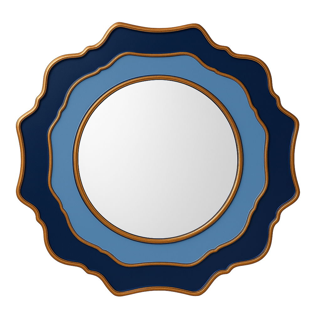 Wall Mirror - Two Tone Blue