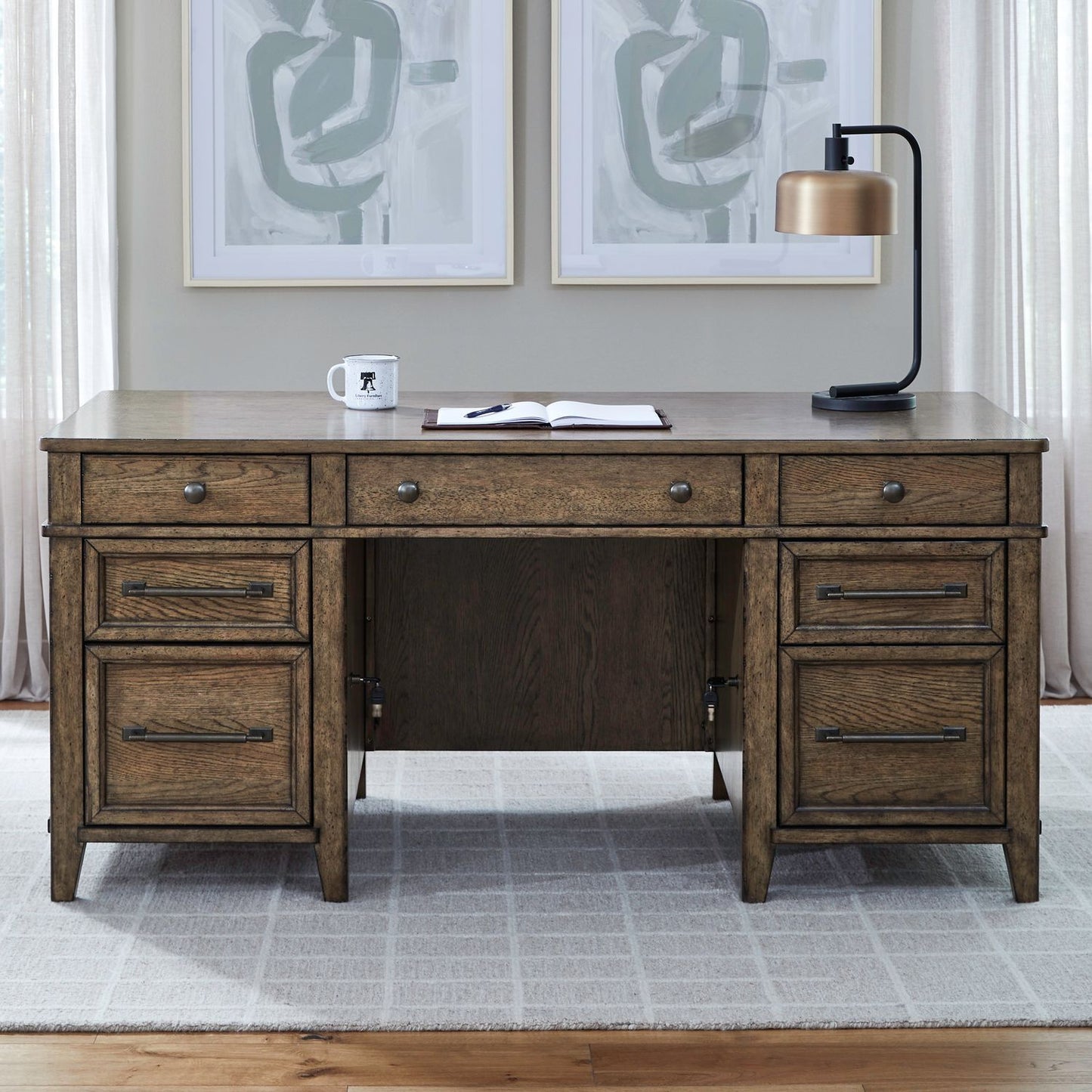 Carolina Park - Jr Executive Desk Top - Amber Brown