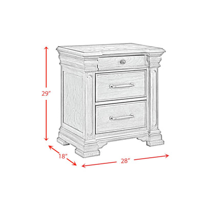 Kings Court - 3-Drawer Nightstand (Sliding Top)
