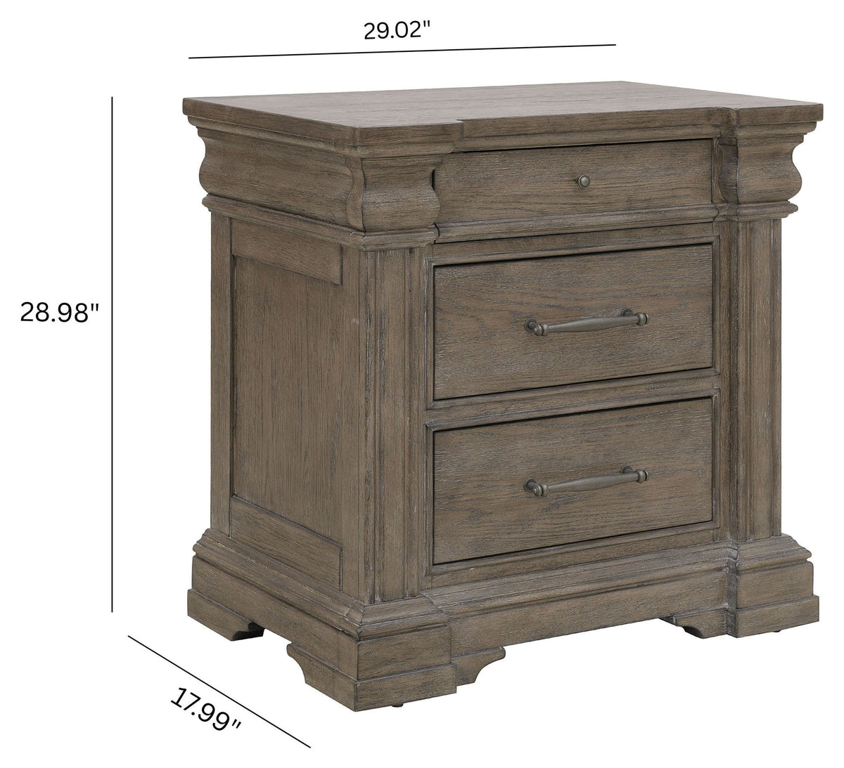 Madison Ridge - 3 Drawer Nightstand