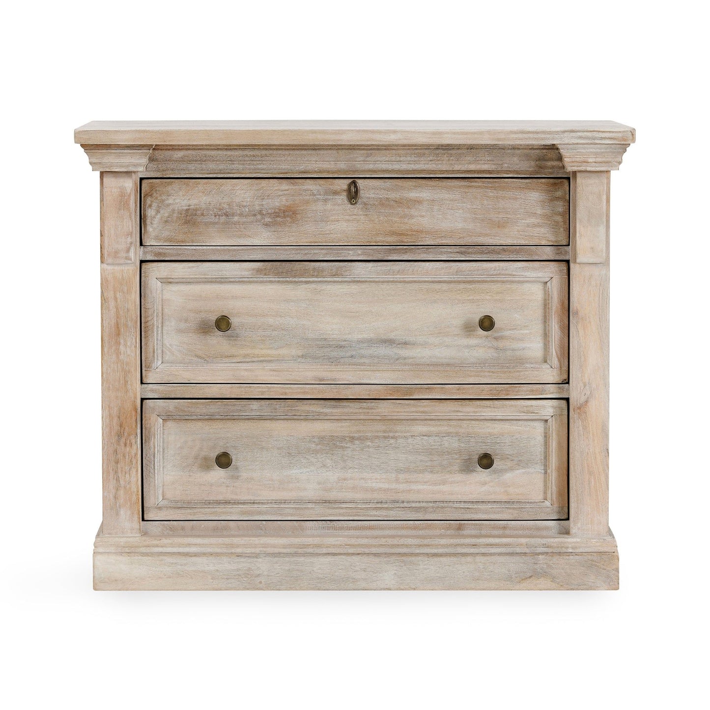 Adelaide - 3 Drawer Nightstand - Natural Cream Wash