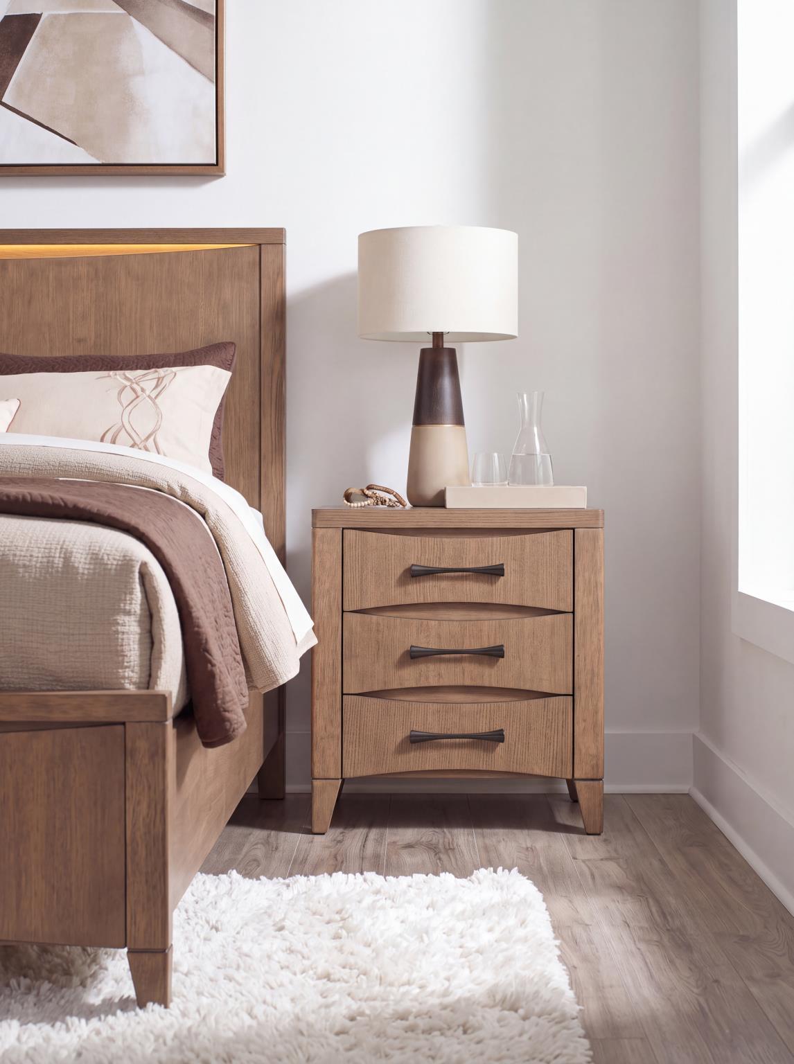 Horizons - Nightstand (3 Drawers) - Tweed