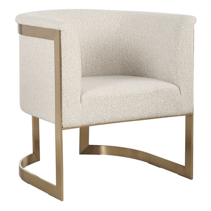 Bellina - Plush Barrel Chair - Gold