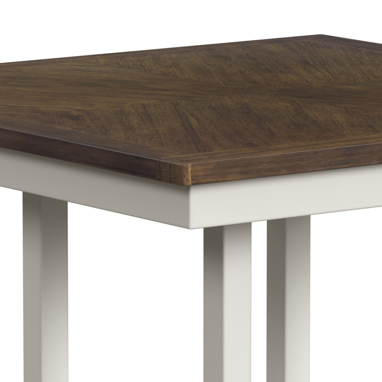 Brooks - 5 Piece Counter Set With Table And 4 Upholstery Seat & Wood Back Chairs - Medium Brown & White