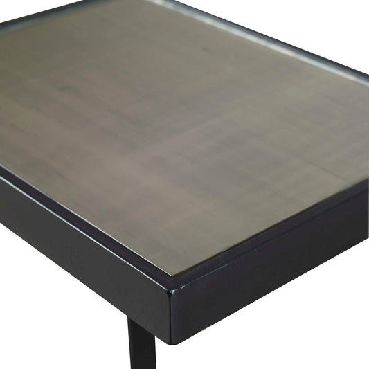 Windell - Cantilever Accent Table - Black & Pearl Silver