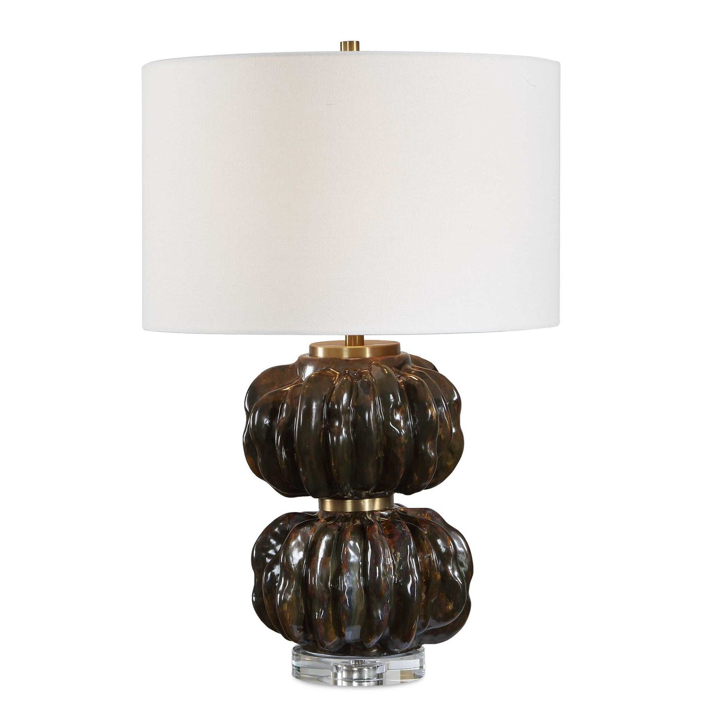 Jaudon - Stacked Table Lamp - Black / Bronze / Brown