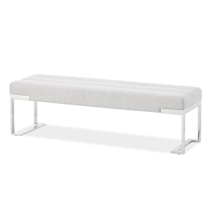 Signature Beds & Benches - Tulip Accent Bench - Gray / Chrome