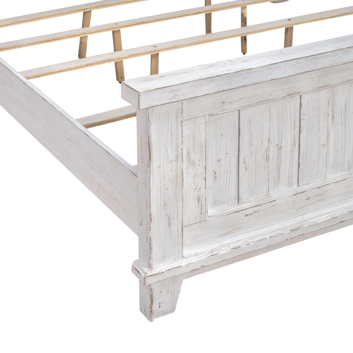 River Place - King Panel Footboard - Riverstone White & Tobacco
