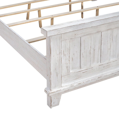 River Place - King Panel Footboard - Riverstone White & Tobacco