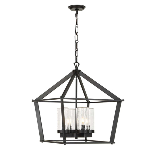 Evanston - 4 Light Indoor-Outdoor Pendant - Black