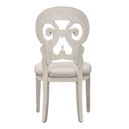 Farmhouse Reimagined - Splat Back Side Chair - Antique White / Chestnut Tops