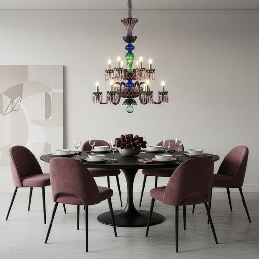Michael Amini Lighting - Noir 12-Light Traditional Crystal Chandelier - Black