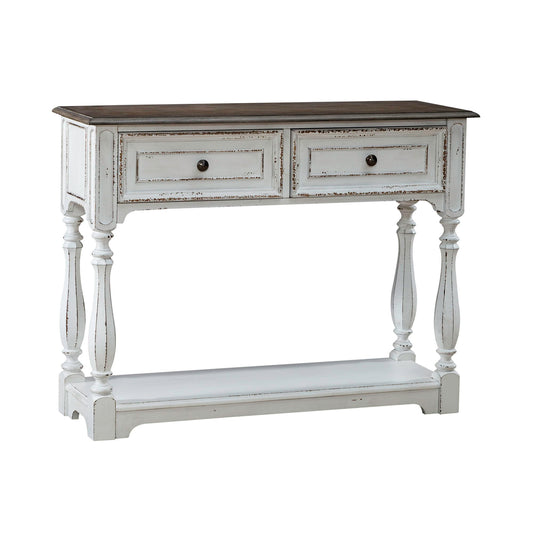 Magnolia Manor - Hall Console Bottom With Shelf For Display & Storage - Antique White