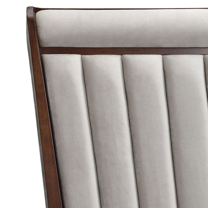 Houston - Eastern King Channel Tufted Panel Bed - Porcini / Walnut