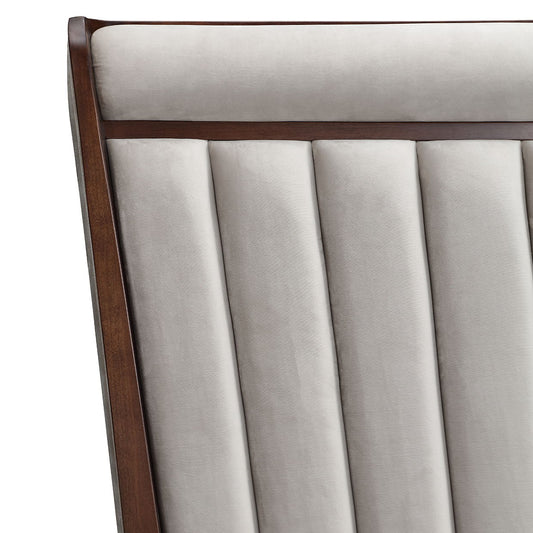 Houston - Eastern King Channel Tufted Panel Bed - Porcini / Walnut