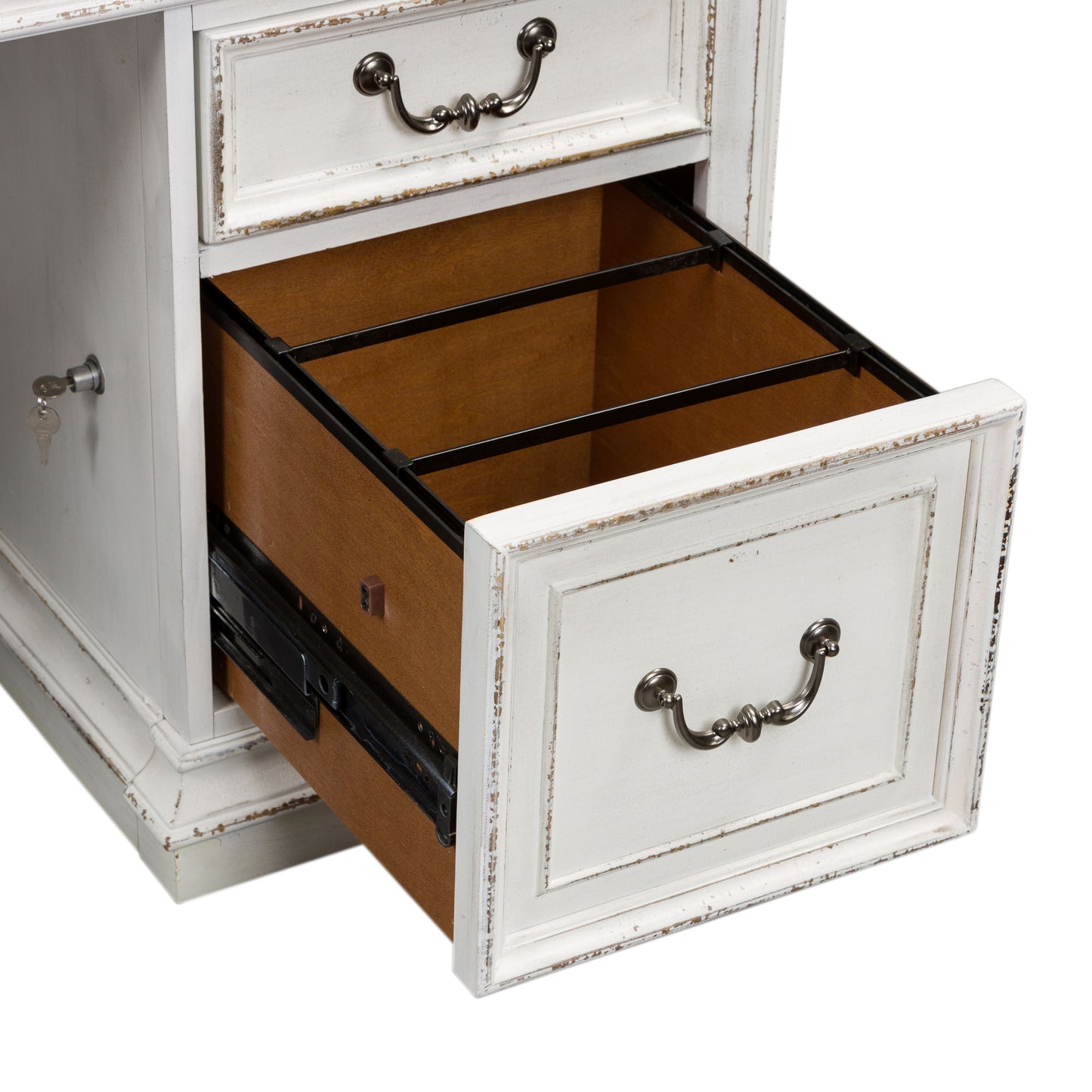 Magnolia Manor - Jr Executive Desk Base - Antique White