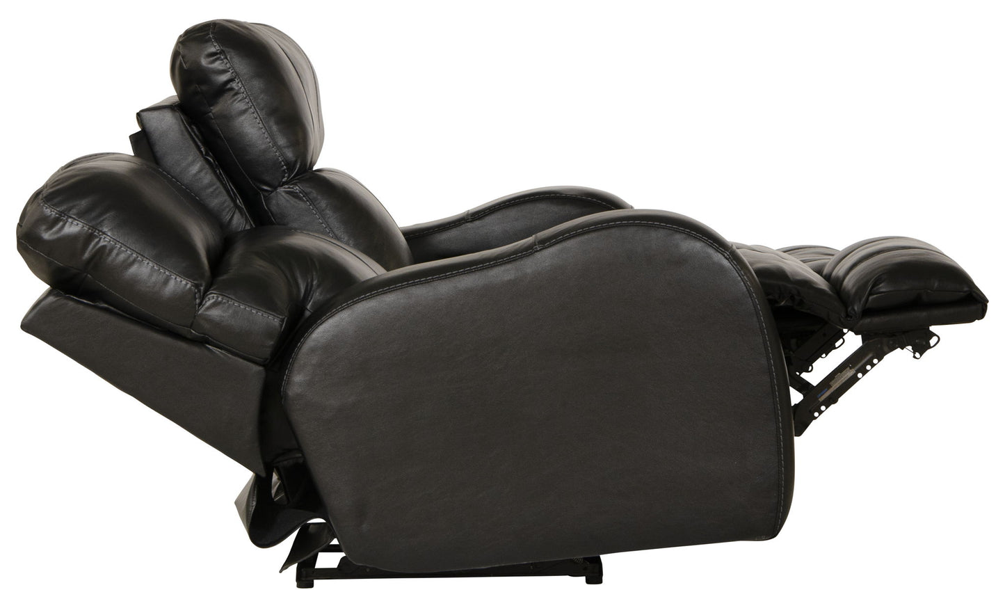 Angelo - Leather Power Reclining Loveseat - Black
