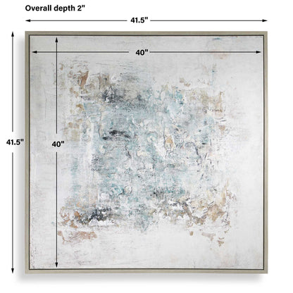 Find Me Here - Abstract Framed Canvas Art - Black / Blue / Brown / Gray / White