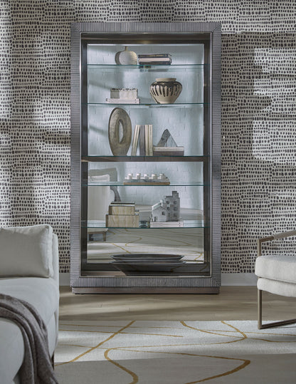 Pulaski Accents - Sliding Door Curio Cabinet - Medium Wood