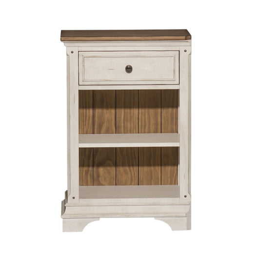 Morgan Creek - Left Pier Base - Antique White / Wirebrushed Tobacco Accents