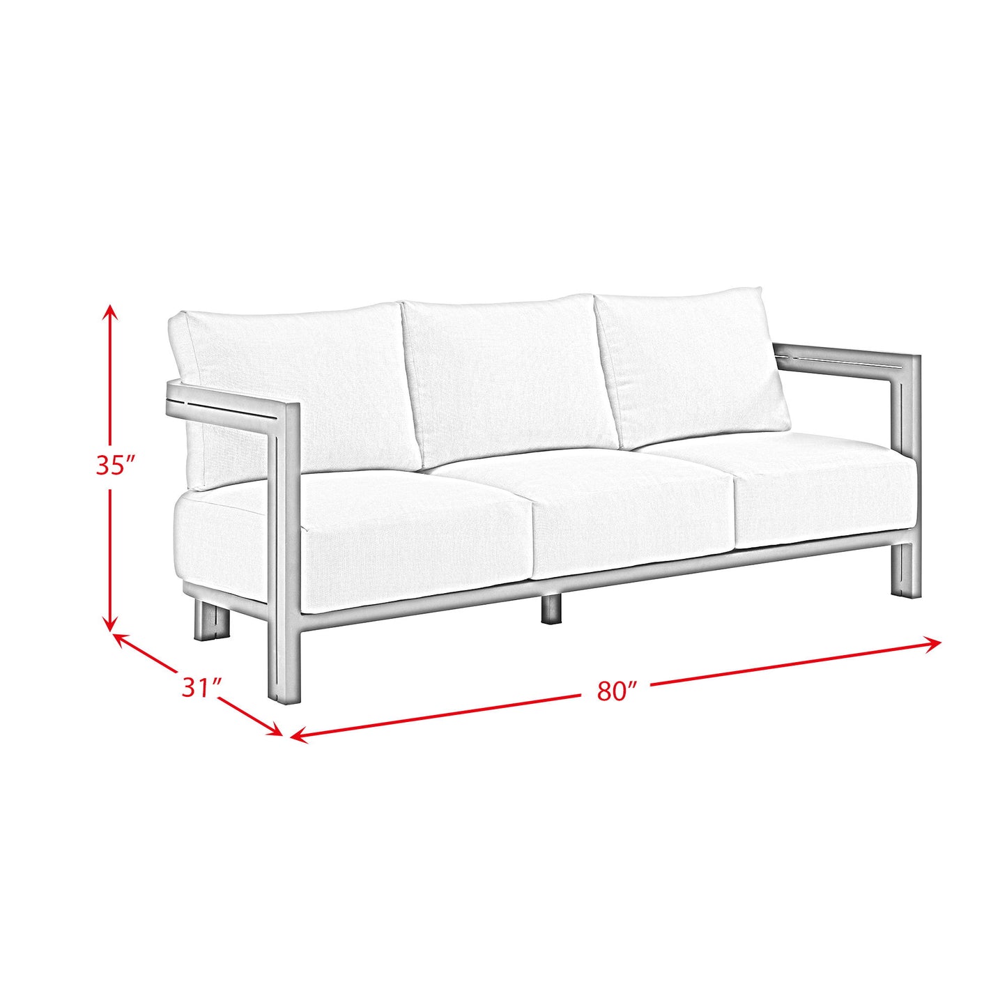 Playa - Sofa With 2 Pillows - Dark Gray / Beige