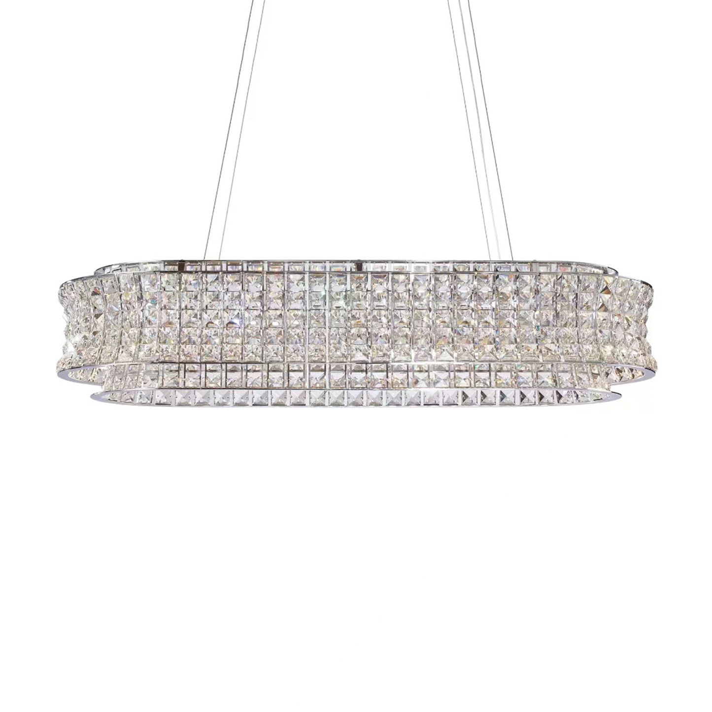 Michael Amini Lighting - Galaxy Oval LED Crystal Chandelier - Chrome