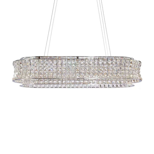 Michael Amini Lighting - Galaxy Oval LED Crystal Chandelier - Chrome