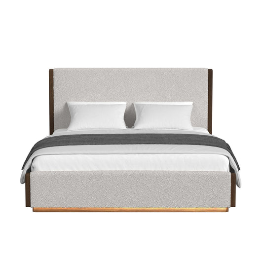 Brisbane - Upholstered Bed With Boucle And LED