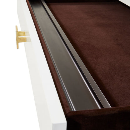 Belmont Place - Desk - White / Dark Brown