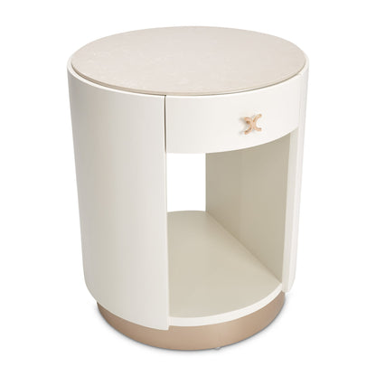 La Rachelle - Round End Table - Champagne