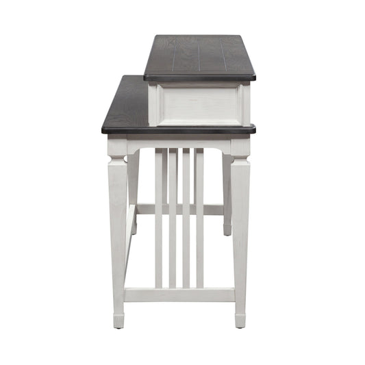 Allyson Park - Console Bar Table - Wirebrushed White / Charcoal