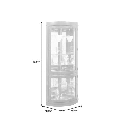 PFC Curios - Curved 5 Shelf Corner Curio Cabinet - Cherry Brown