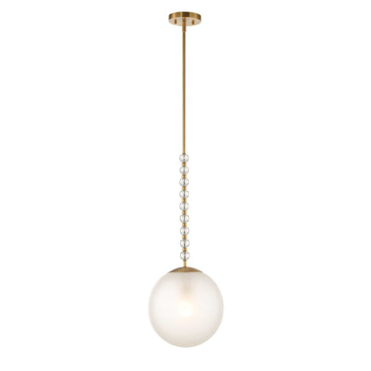 Ripple - 1 Light Frost Glass Pendant - Gold