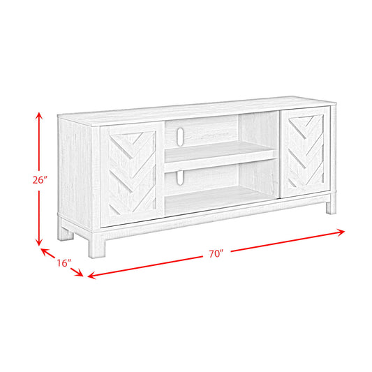 Eleanor - 70" TV Stand With Sliding Door - White