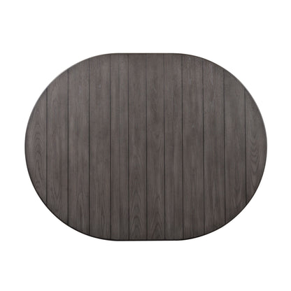 Allyson Park - Single Pedestal Table Top - Wirebrushed White / Charcoal