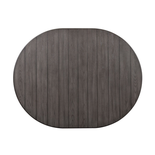 Allyson Park - Single Pedestal Table Top - Wirebrushed White / Charcoal