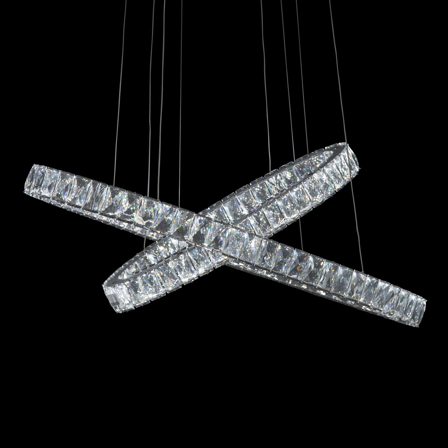 Michael Amini Lighting - Crossover Modern Crystal LED Chandelier - Chrome