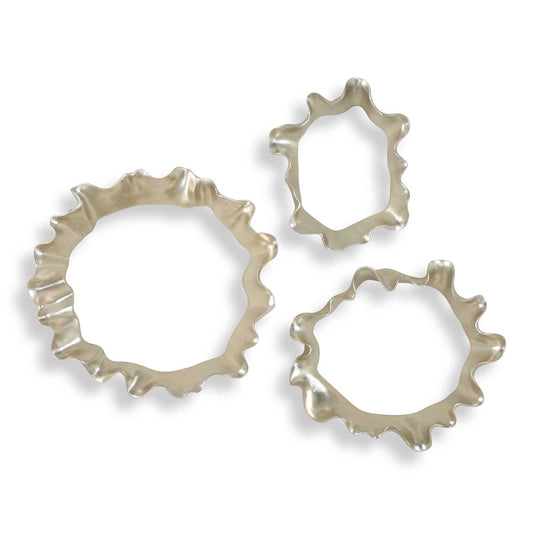 Ripple Effect - Wall Art (Set of 3) - Silver