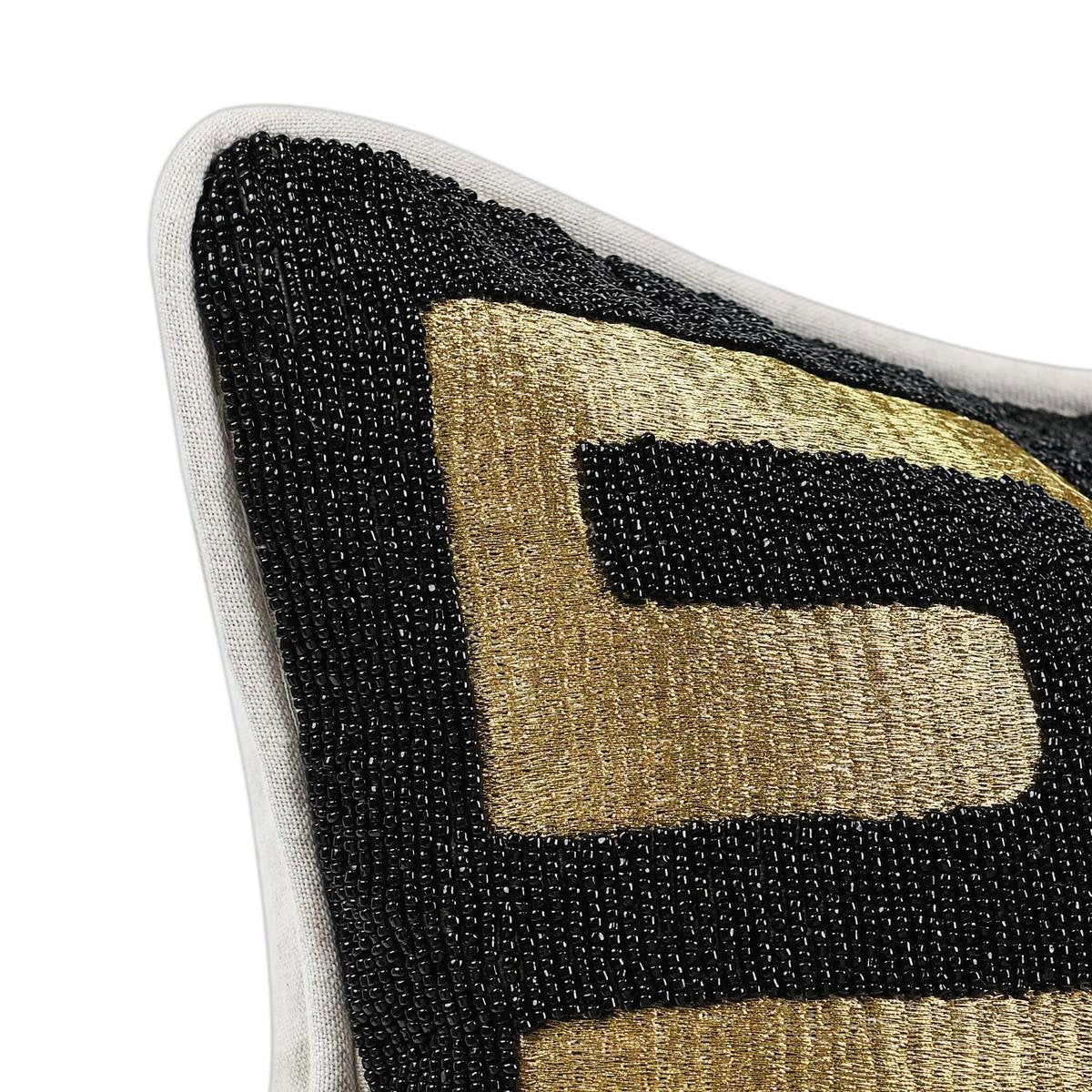 Dala - 12" x 16" Pillow - Black / Gold