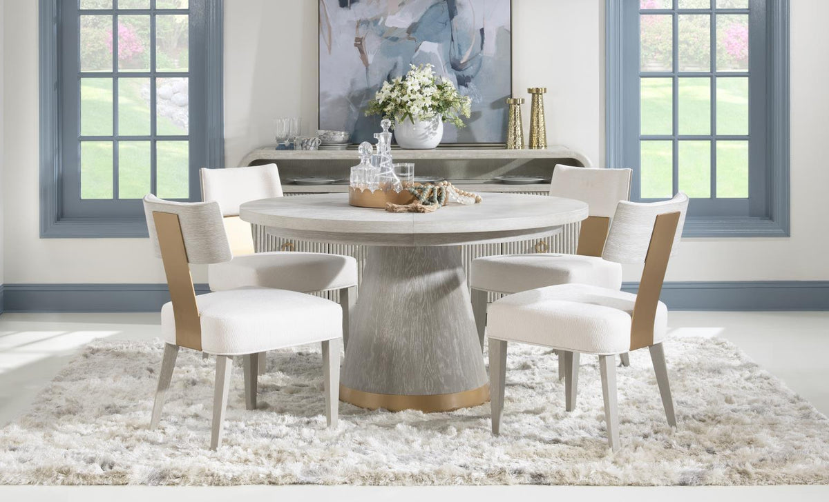Miramar - Complete Round Dining Table - Oyster