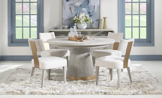 Miramar - Complete Round Dining Table - Oyster