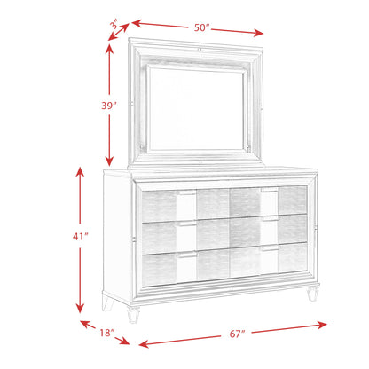 Twenty Nine - 6-Drawer Dresser With Mood Lighting Mirror