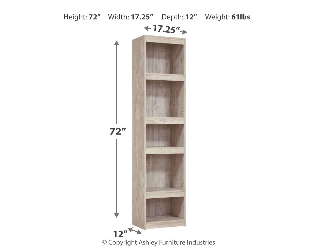 Willowton - Pier - 4 Shelves - Whitewash
