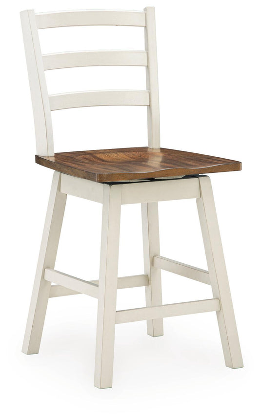 Brinfern - Swivel Stool (Set of 2) - Brown / Antique White