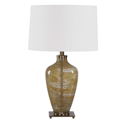 Rainer - Blown Glass Table Lamp - Brown / White